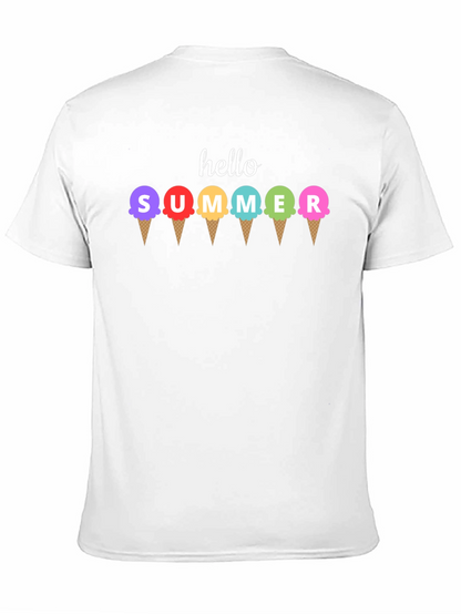 Hello Summer Ice Cream Graphic T-Shirt