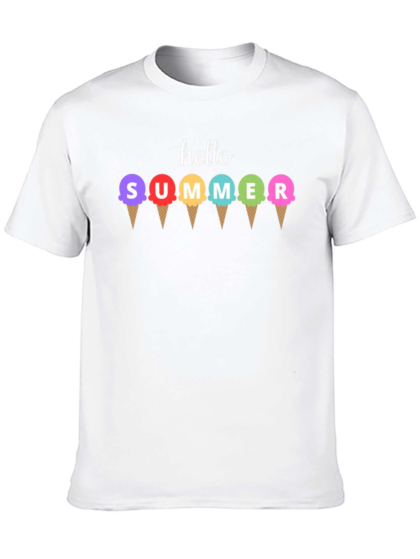 Hello Summer Ice Cream Graphic T-Shirt
