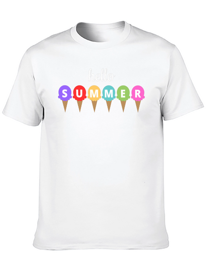 Hello Summer Ice Cream Graphic T-Shirt