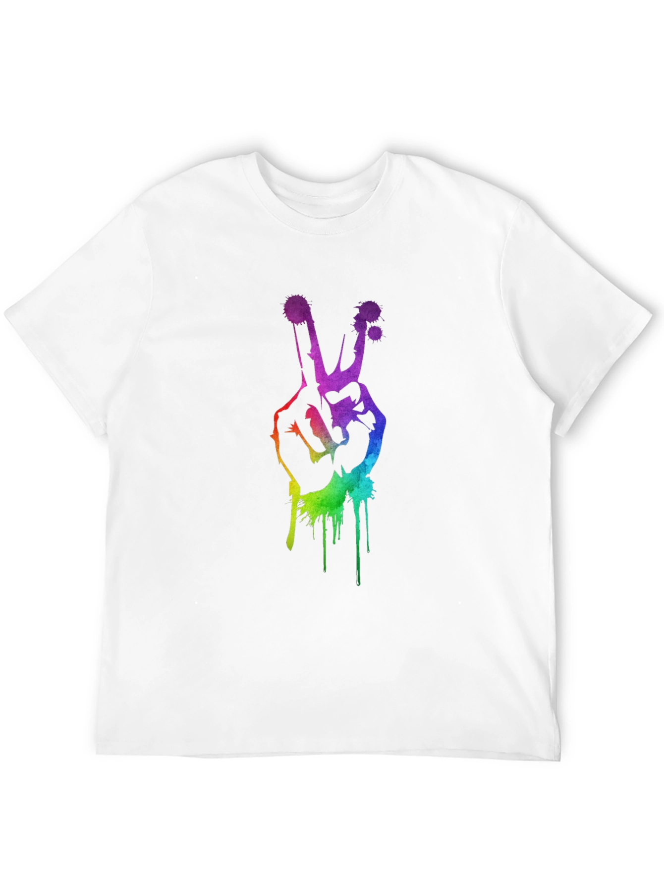 Rainbow Peace Sign Graphic T-Shirt