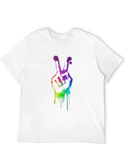 Rainbow Peace Sign Graphic T-Shirt
