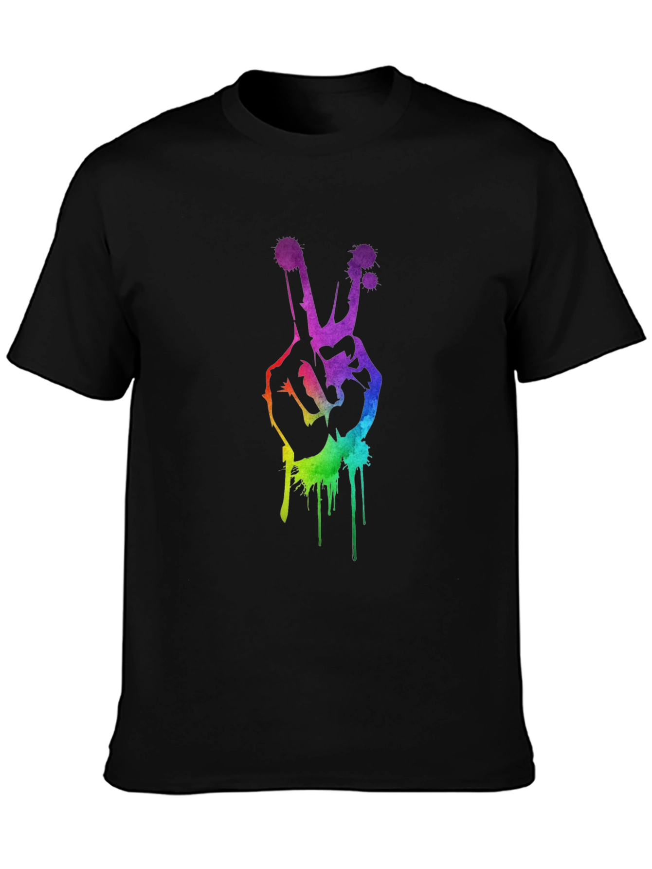 Rainbow Peace Sign Graphic T-Shirt