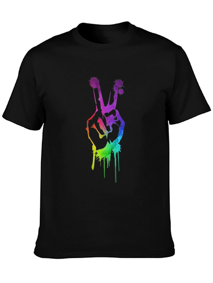 Rainbow Peace Sign Graphic T-Shirt