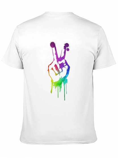 Rainbow Peace Sign Graphic T-Shirt