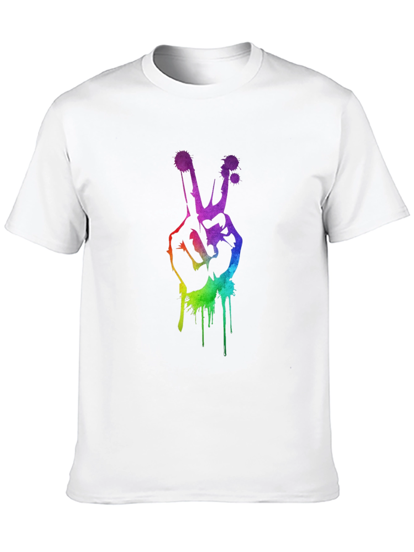 Rainbow Peace Sign Graphic T-Shirt