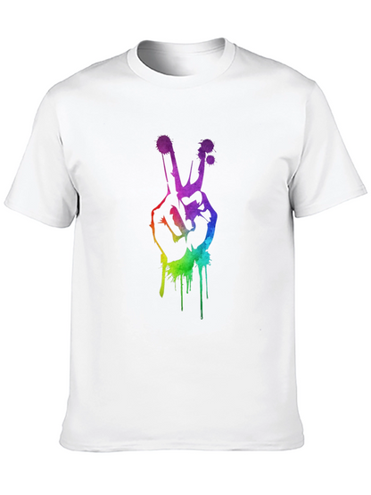 Rainbow Peace Sign Graphic T-Shirt