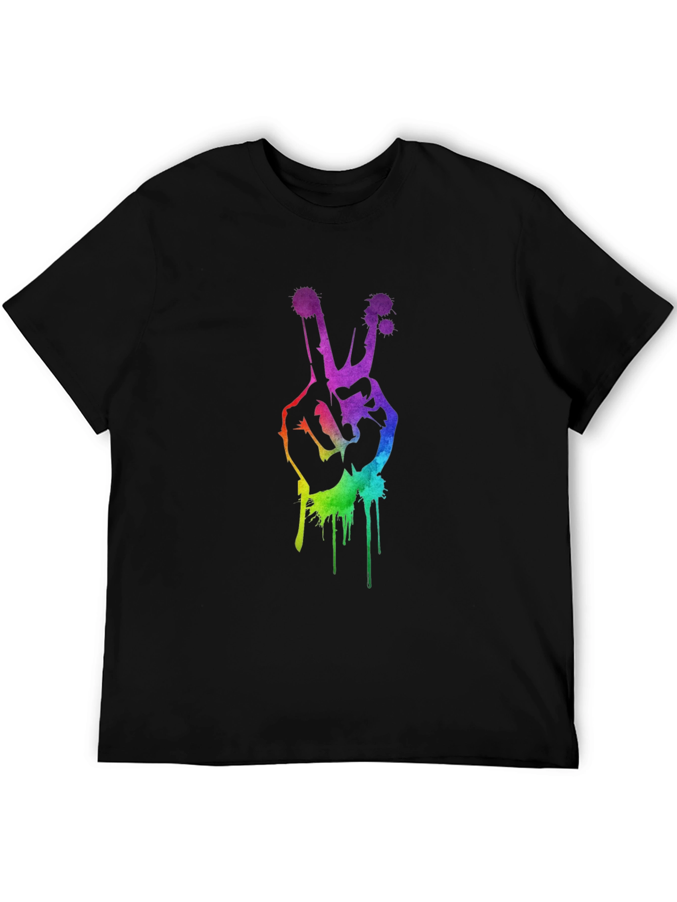 Rainbow Peace Sign Graphic T-Shirt