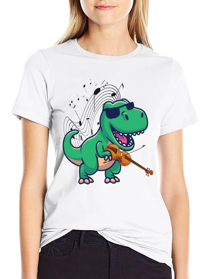 Dino Violinist Graphic Tee