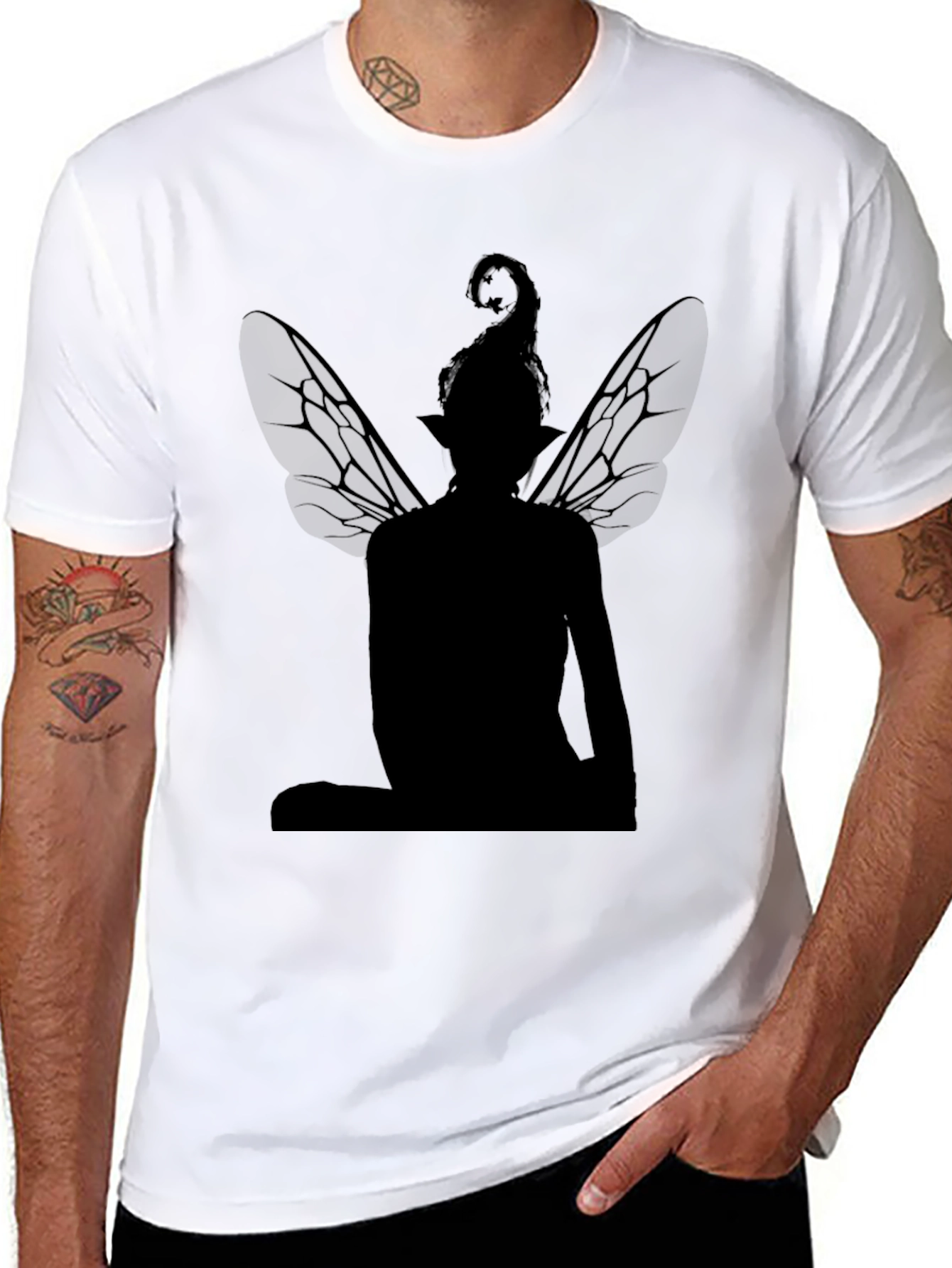 Fairy Silhouette T-Shirt - Black Graphic Tee