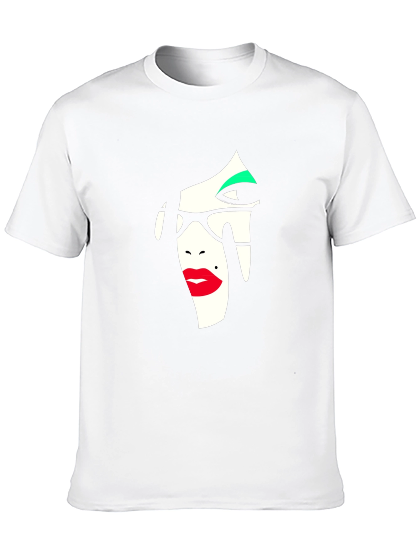 Abstract Face Graphic Tee - Stylish Black T-Shirt