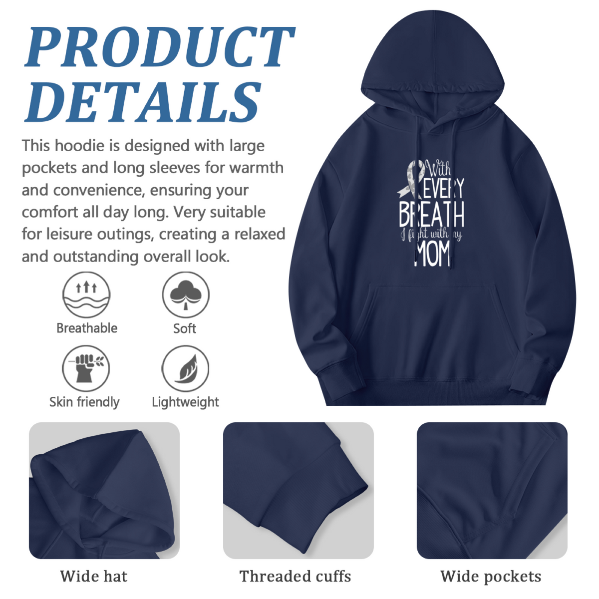 Premium Graphic Hoodie - Cancer Awareness