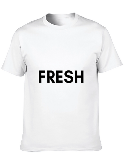 Mens Black FRESH Graphic Tee - Casual Comfort