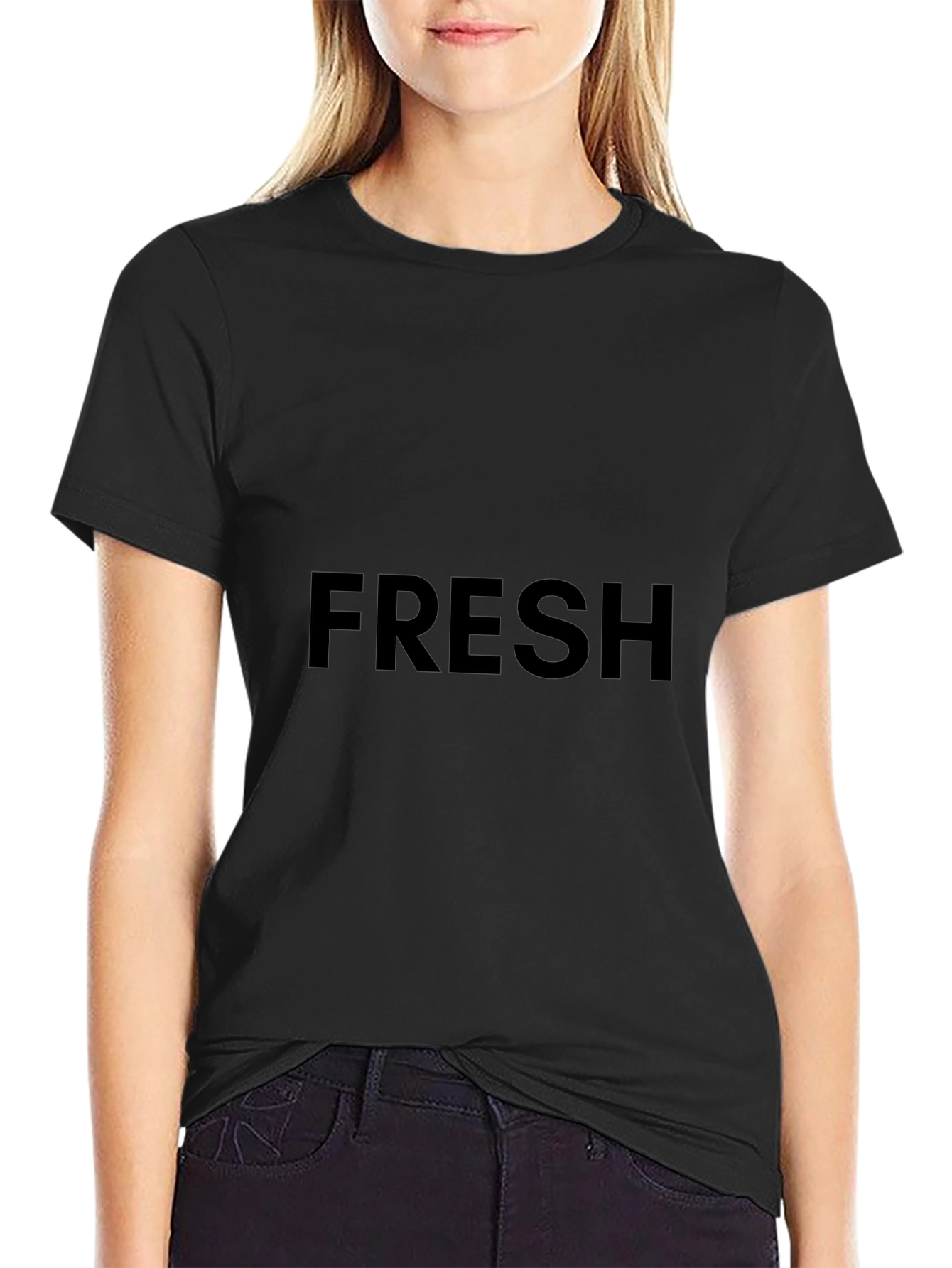 Mens Black FRESH Graphic Tee - Casual Comfort
