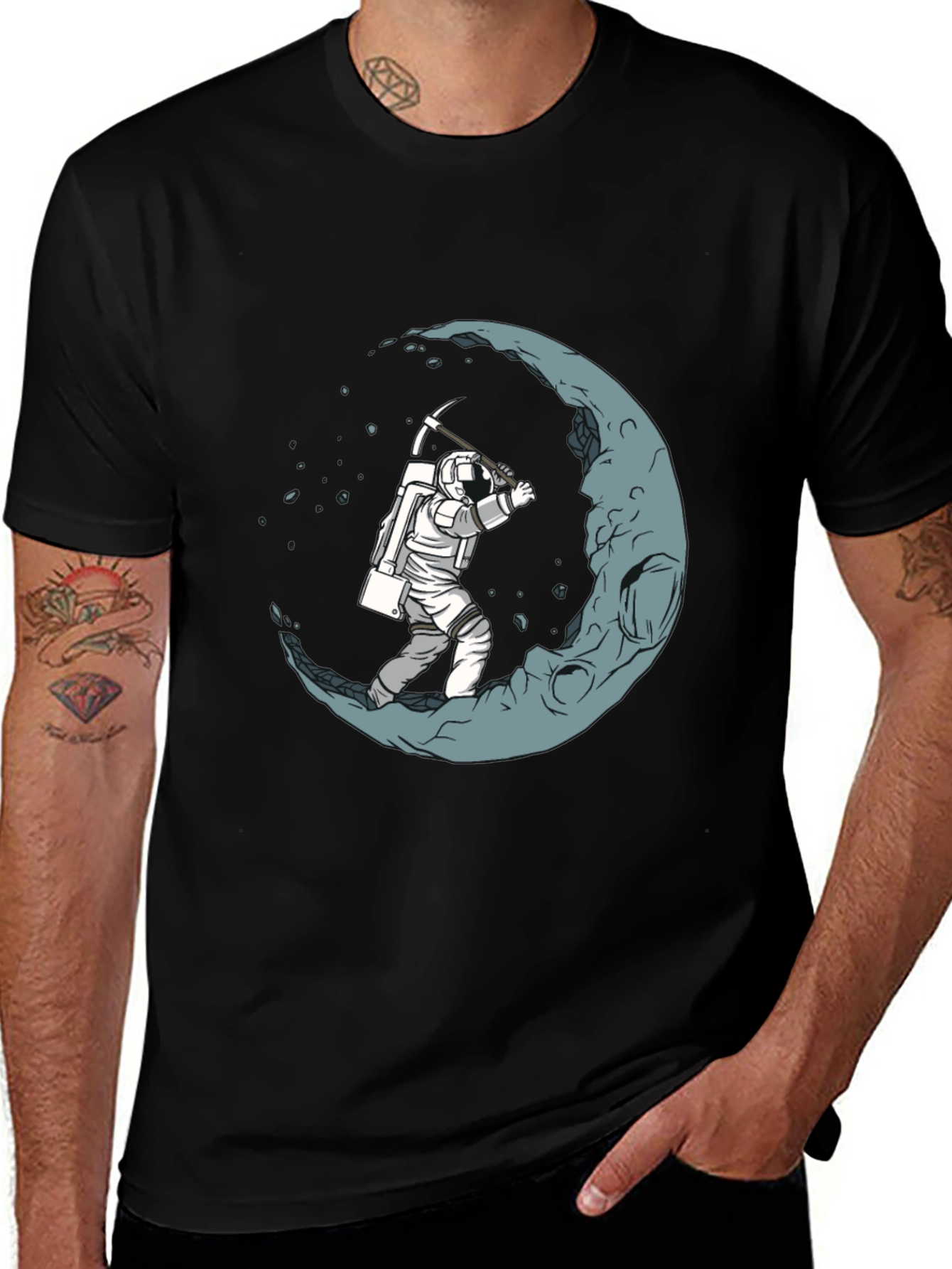 Moon Miner Graphic T-Shirt - Space Adventure Tee
