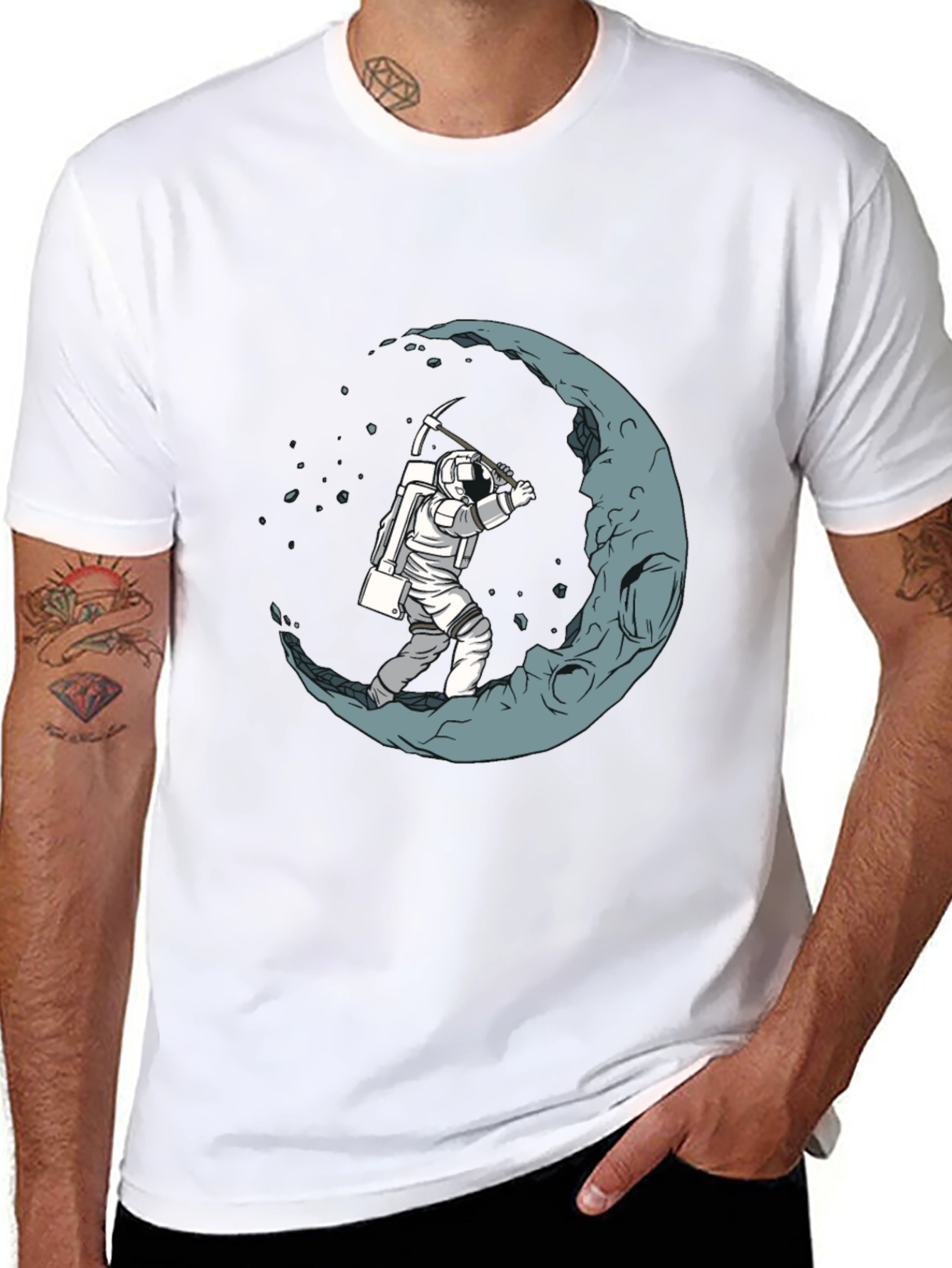 Moon Miner Graphic T-Shirt - Space Adventure Tee