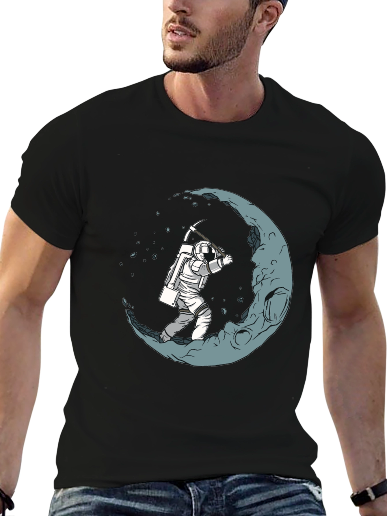 Moon Miner Graphic T-Shirt - Space Adventure Tee
