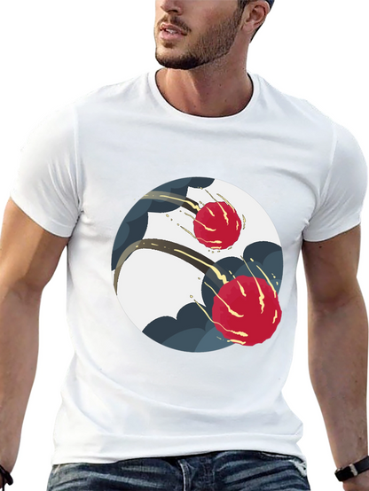 Modern Yin Yang Graphic Tee - Black