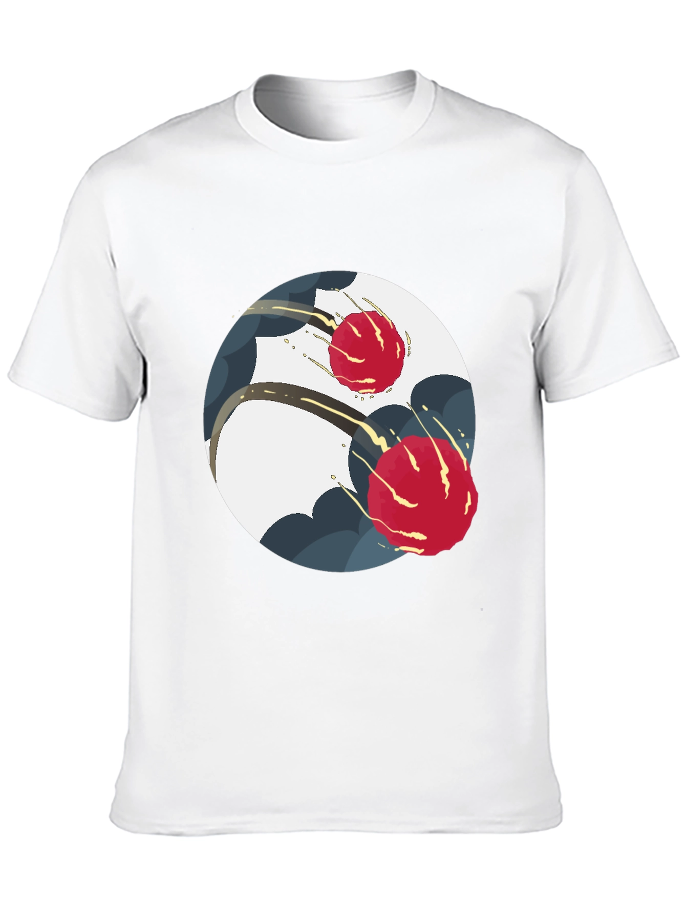 Modern Yin Yang Graphic Tee - Black