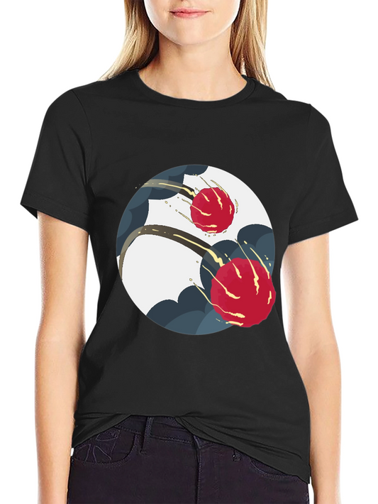 Modern Yin Yang Graphic Tee - Black