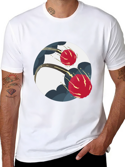 Modern Yin Yang Graphic Tee - Black