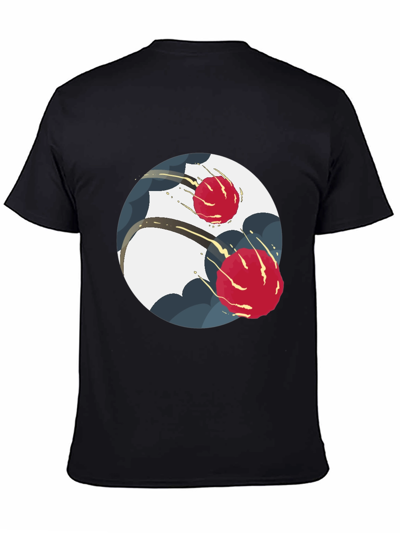 Modern Yin Yang Graphic Tee - Black