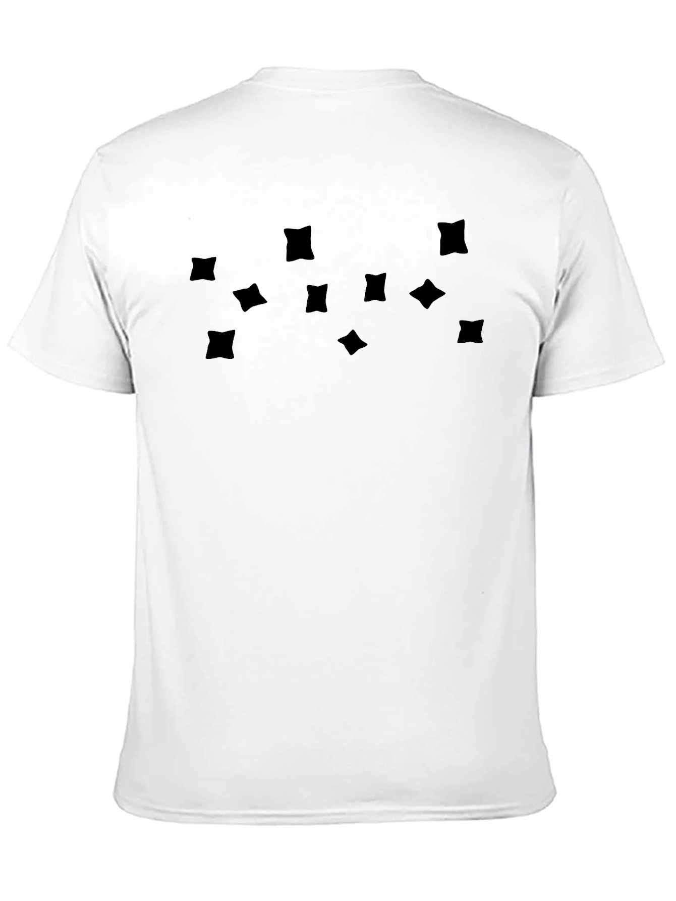 Mens Black Graphic Tee - Abstract Square Pattern