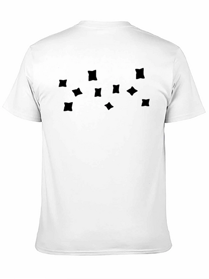 Mens Black Graphic Tee - Abstract Square Pattern