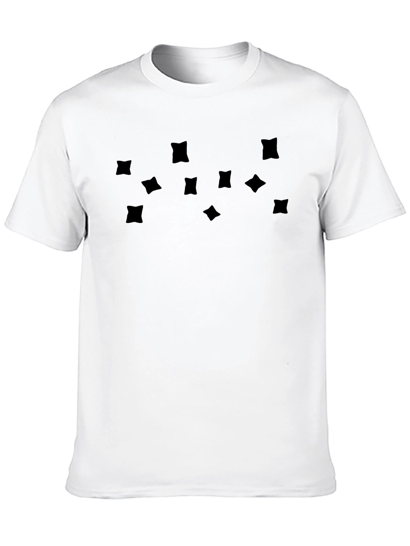 Mens Black Graphic Tee - Abstract Square Pattern
