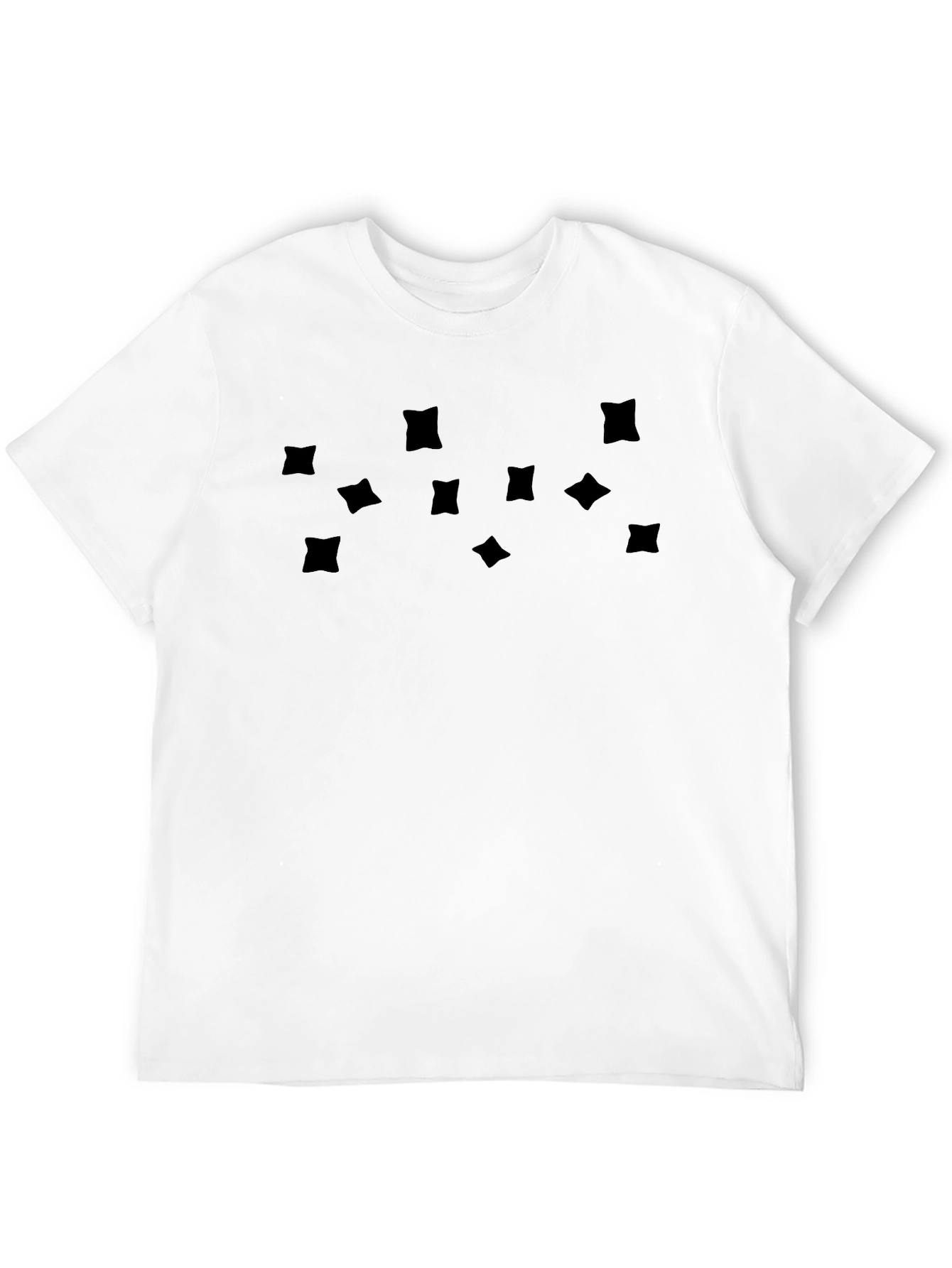 Mens Black Graphic Tee - Abstract Square Pattern