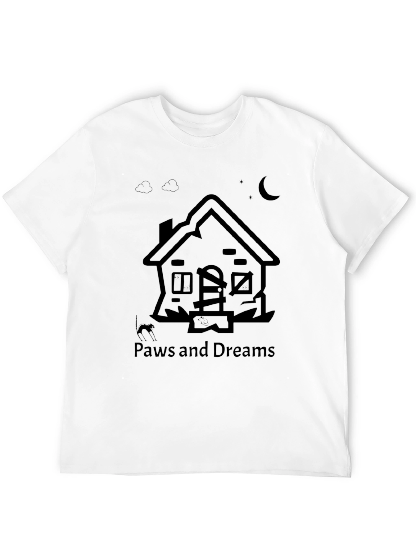 Paws and Dreams Black Graphic Tee