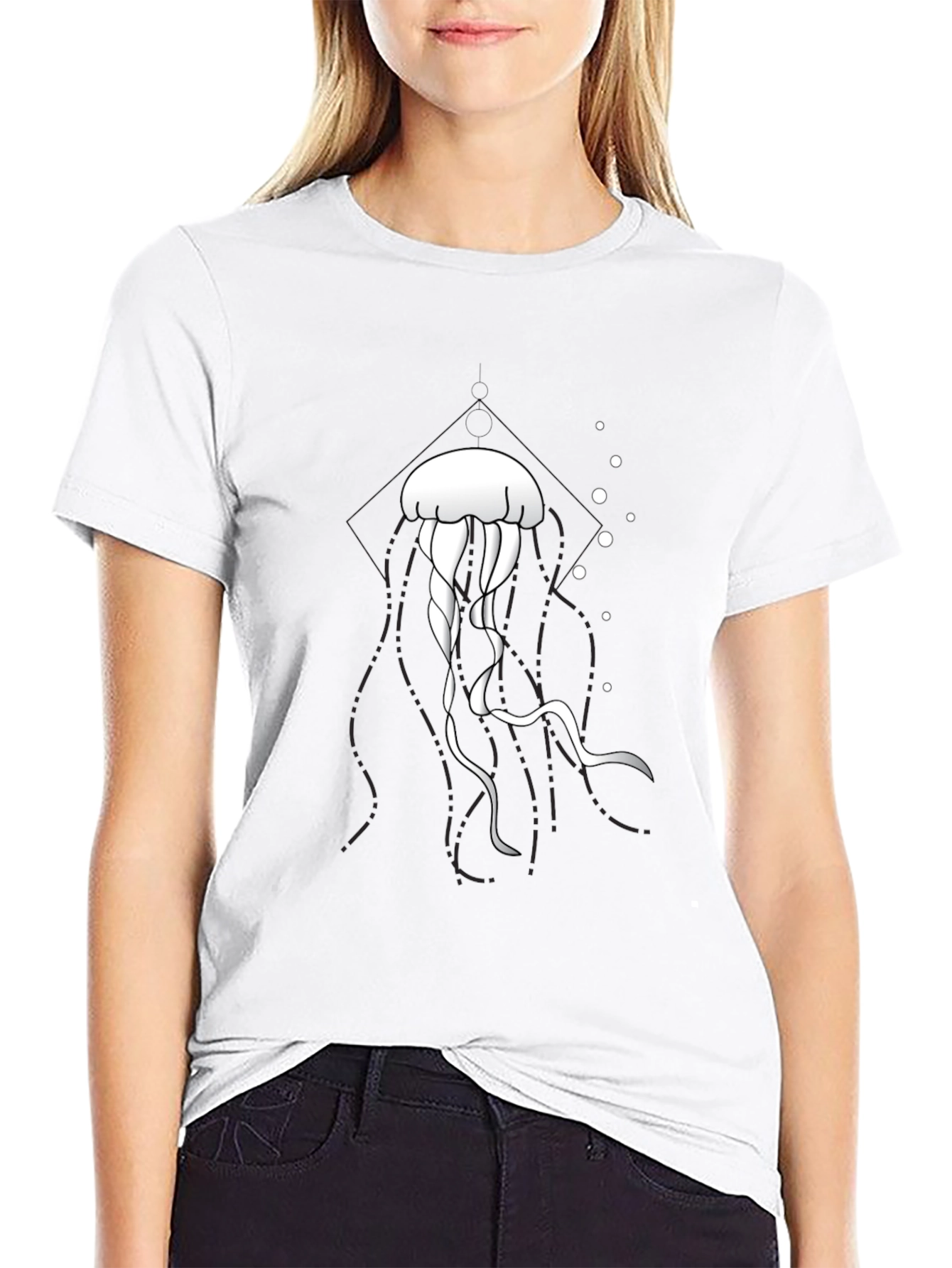 Mens Black Jellyfish Graphic Tee