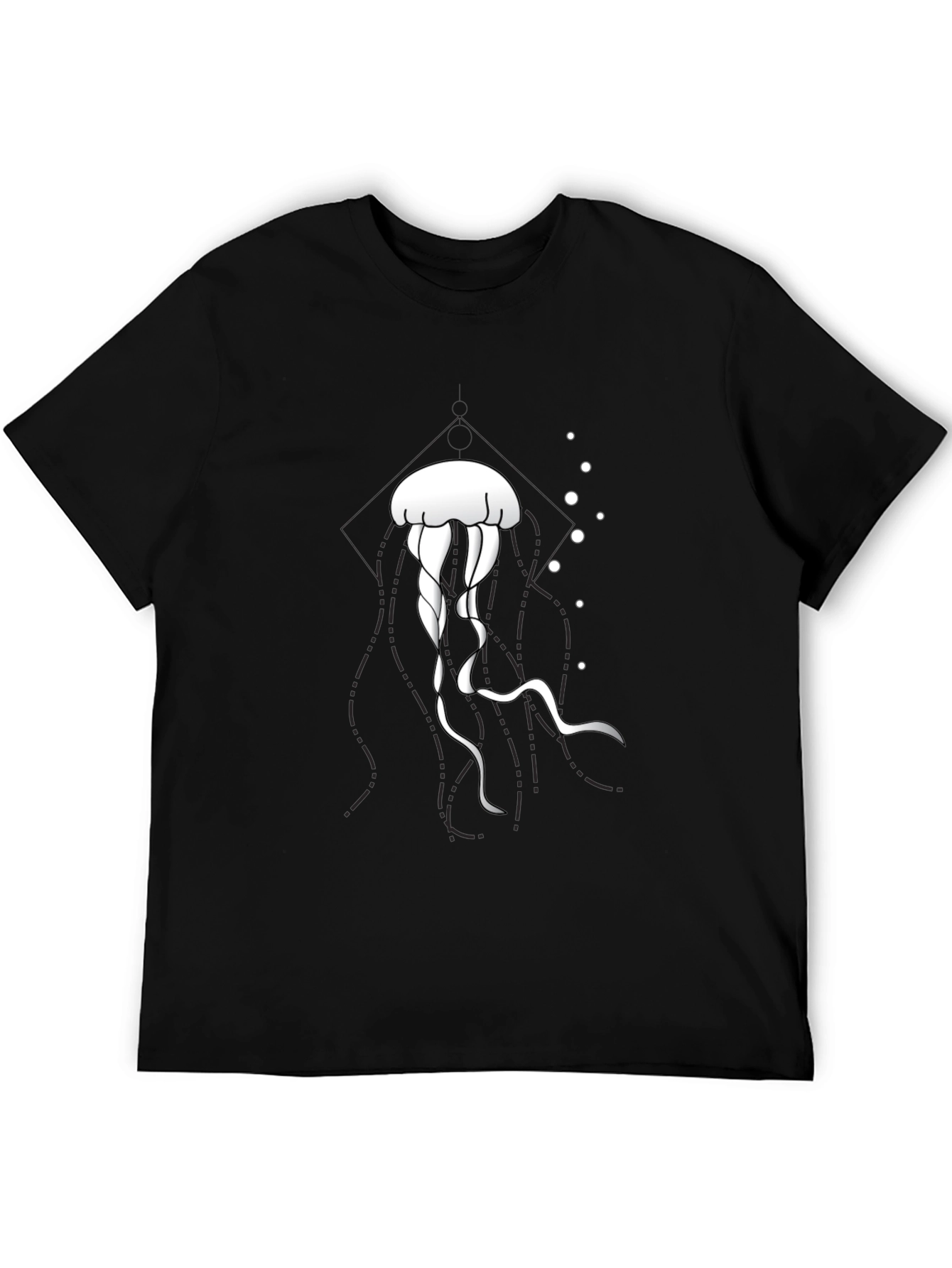 Mens Black Jellyfish Graphic Tee