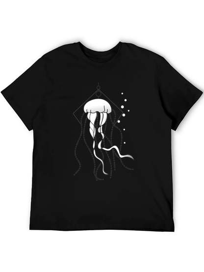 Mens Black Jellyfish Graphic Tee