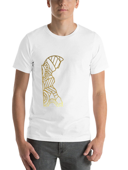 Geometric Gold Pattern Black T-Shirt