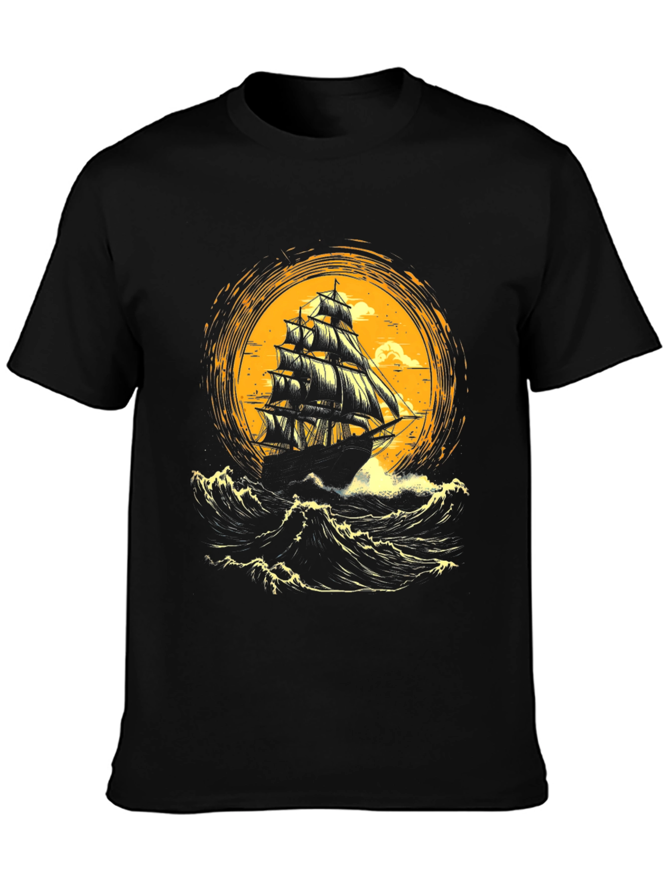 Sailing Ship Graphic Tee - Bold Nautical Design