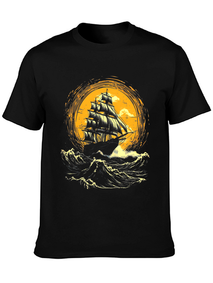 Sailing Ship Graphic Tee - Bold Nautical Design