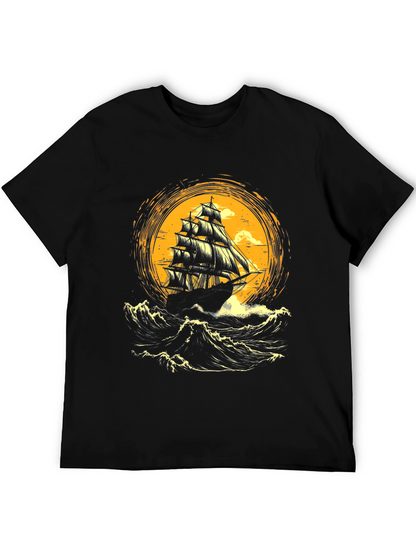 Sailing Ship Graphic Tee - Bold Nautical Design