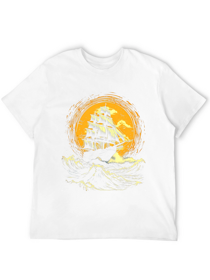Sailing Ship Graphic Tee - Bold Nautical Design