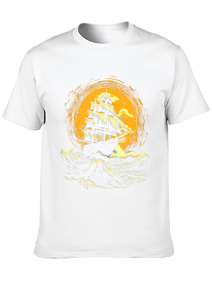 Sailing Ship Graphic Tee - Bold Nautical Design