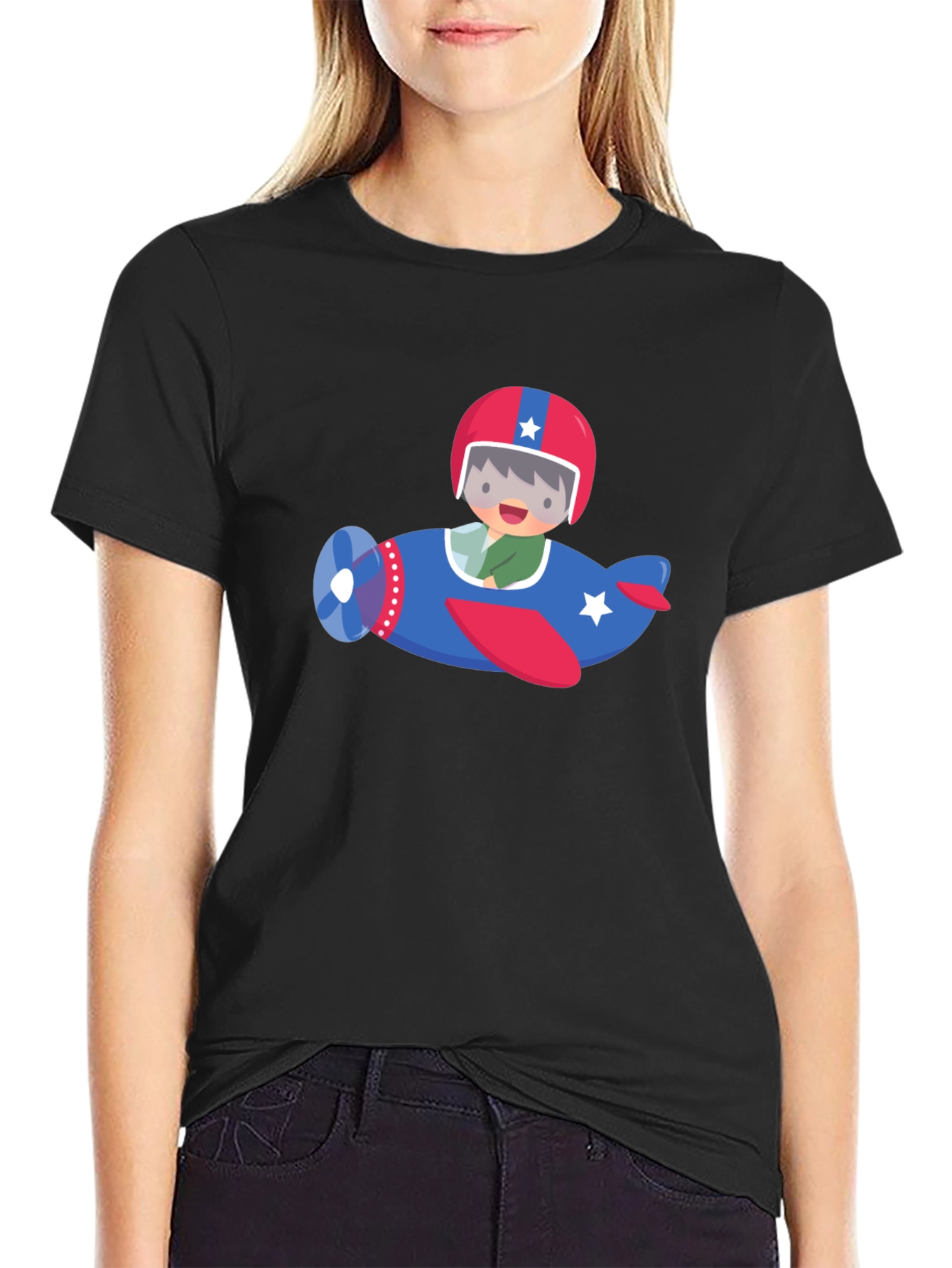 Cute Pilot Airplane Graphic Tee