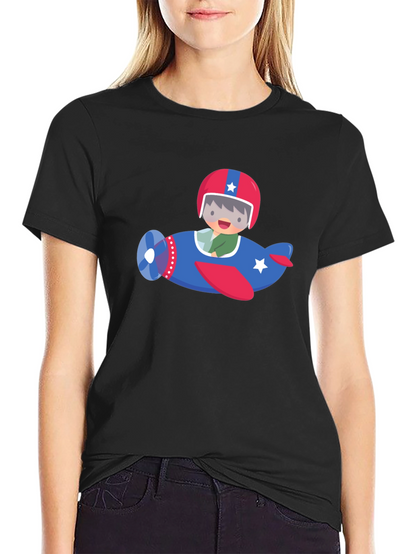Cute Pilot Airplane Graphic Tee