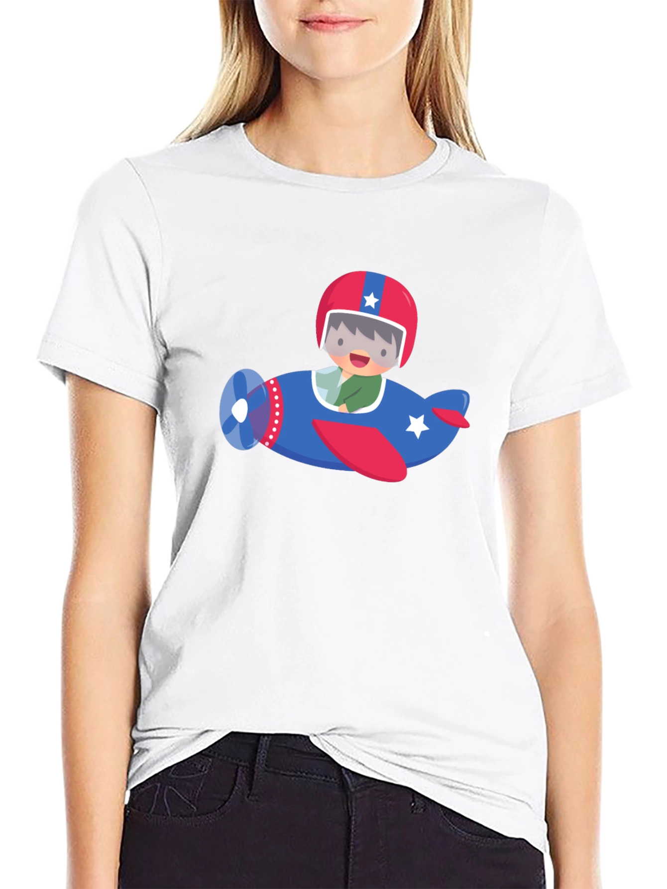 Cute Pilot Airplane Graphic Tee