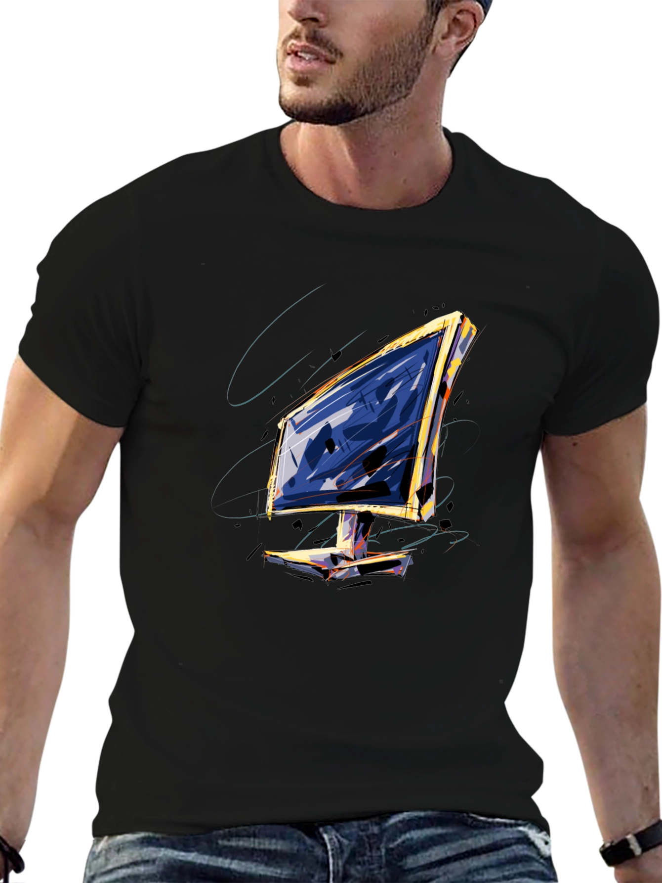 Abstract Monitor Graphic Tee