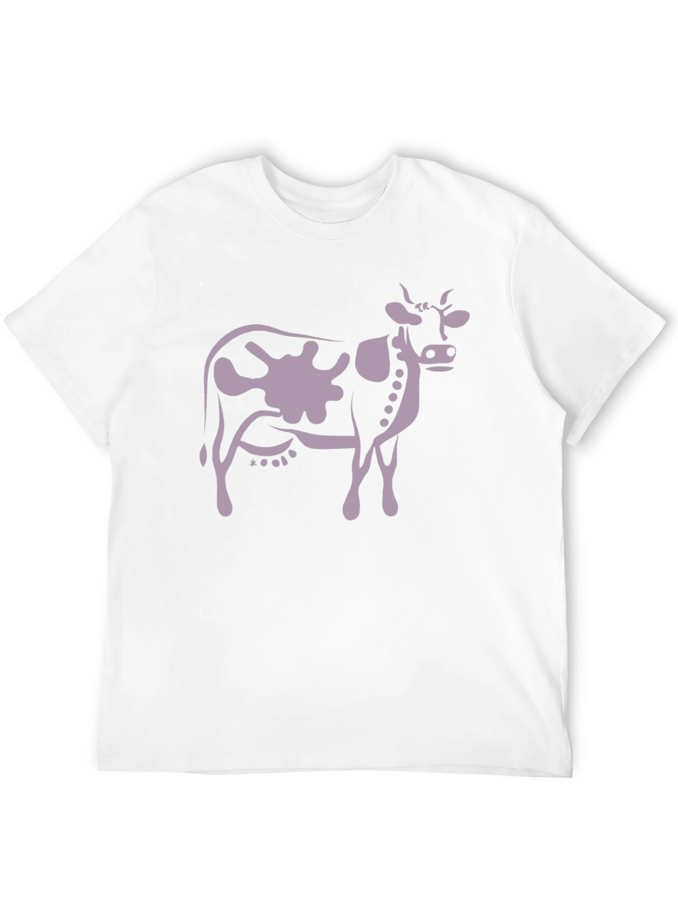 Cow Print T-Shirt - Black Casual Tee