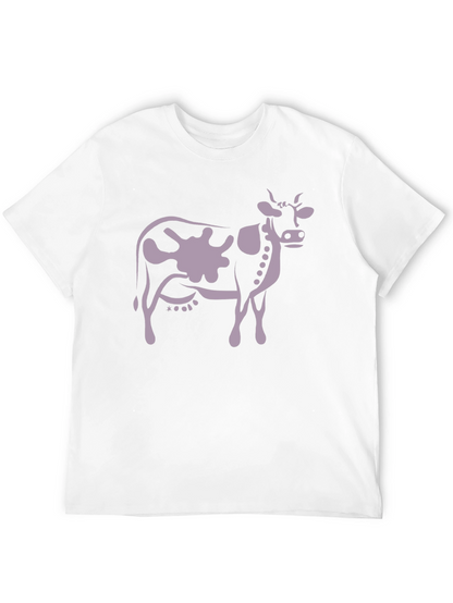 Cow Print T-Shirt - Black Casual Tee