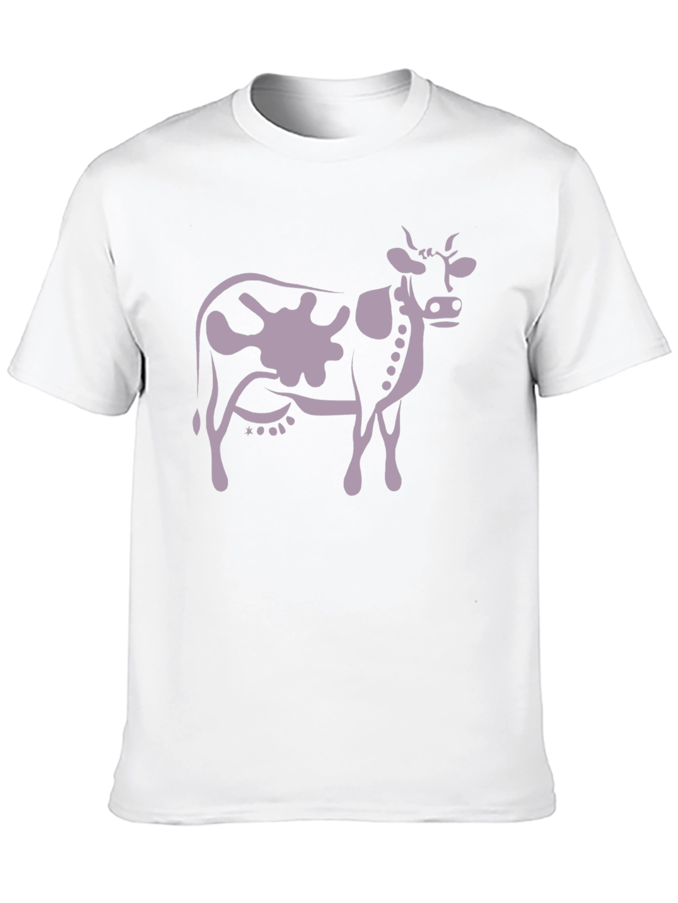 Cow Print T-Shirt - Black Casual Tee