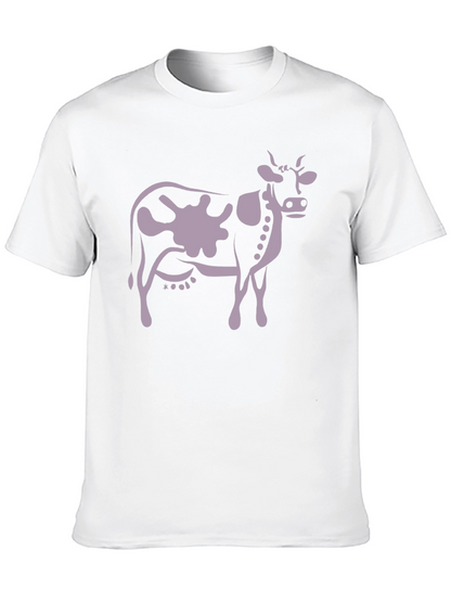 Cow Print T-Shirt - Black Casual Tee