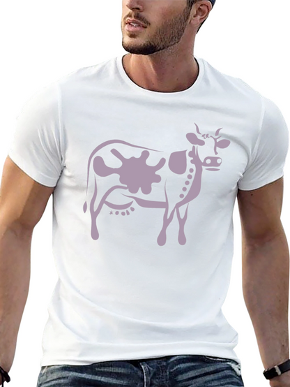 Cow Print T-Shirt - Black Casual Tee