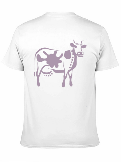 Cow Print T-Shirt - Black Casual Tee