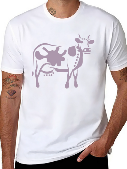 Cow Print T-Shirt - Black Casual Tee